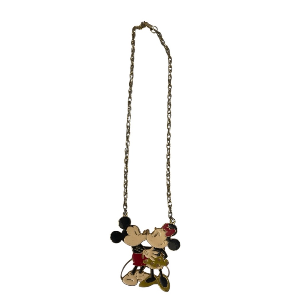 Mickey & Minnie Mouse kissing necklace 1970 -Walt Disney Collections 16 in chain